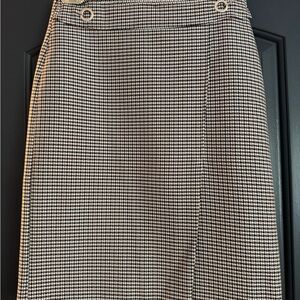 H&M Black and White Pencil Skirt Knee-Length Work